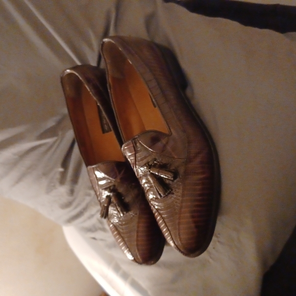 Stacy Adam's dress shoes 9 genuine snake dark brow - Picture 4 of 6